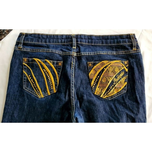 Southpole Jeans Co Womens 13 Boot Cut Blue Jeans Mid Rise Embroider Denim 32X32 - Picture 4 of 4